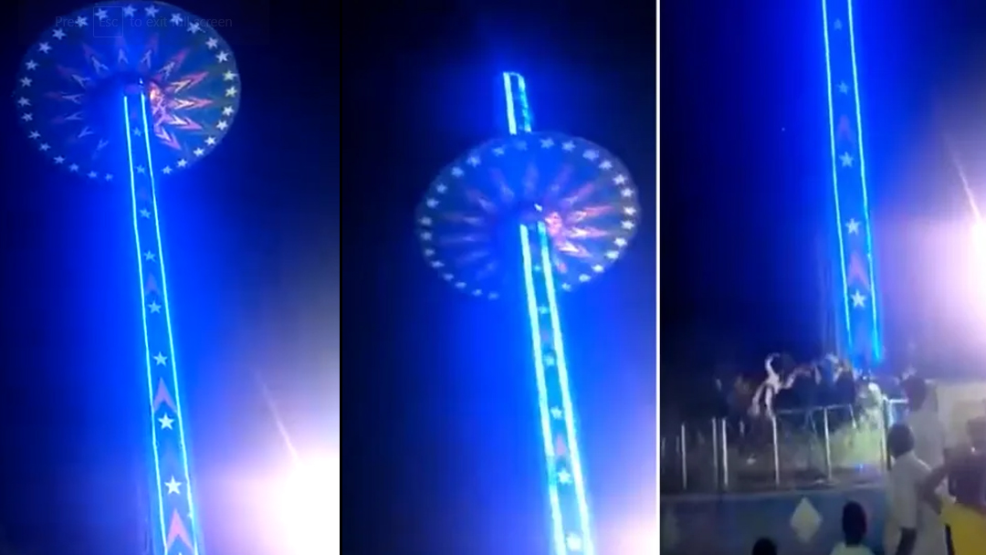 A malfunctioning amusement park ride sends more than a dozen riders hurtling 50 feet